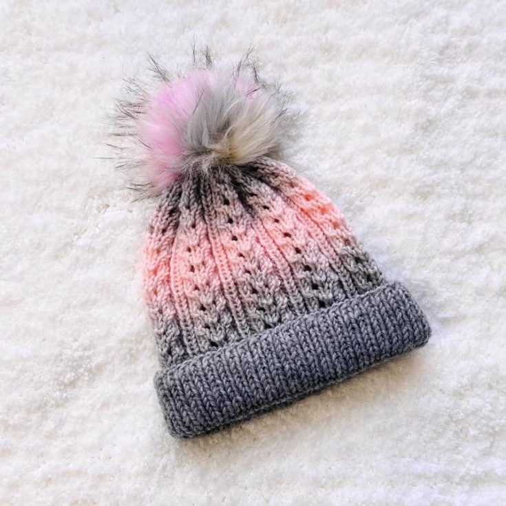 Learn how to knit this gorgeous two-toned beanie that is worked in the round. If the video tutorial is not handy enough, there&rsquo;s a written pattern with instructions in the description to help you achieve accurate sizing. It only comes in adult sizes, but you can easily customize it to fit your head.
