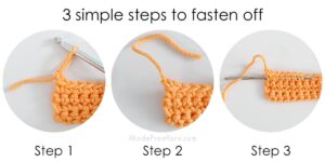 How to Fasten Off in Crochet - 3 Simple Steps • Made From Yarn