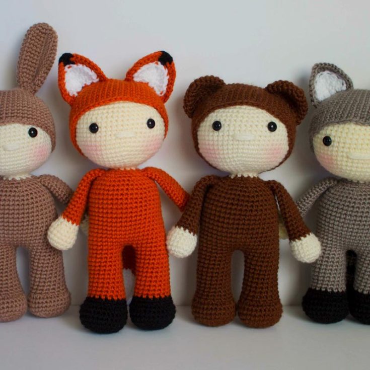 Friendly Freddy is a stuffed doll wearing a fox outfit pattern that is part of the Forest Friends - a woodland-themed series for dolls. Learn how to make this pattern; it comes in both written and video formats. He is about 10" tall.