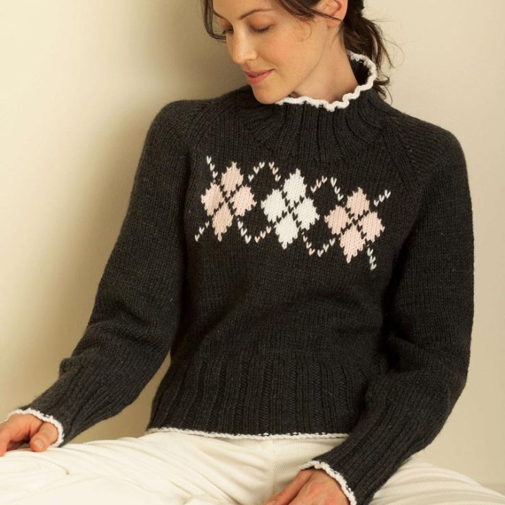Speaking of cute heart motifs, this knit Argyle sweater invites you to indulge in the soothing rhythm of stitches as you create your piece of wearable art. The pattern offers detailed step-by-step instructions to help you knit this lovely, fashionable garment, and the finished sizes are available in XS-5XL.