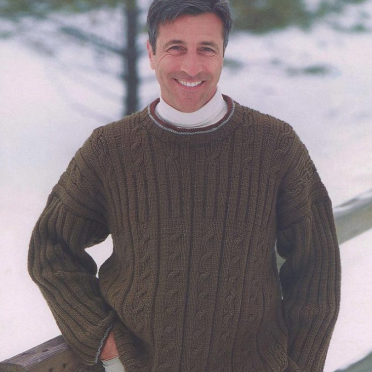As promised, here&rsquo;s a knitted sweater pattern made for men. Great for novice knitters, this pattern offers a classic ribbed texture and intricate cable details. Try knitting this sophisticated sweater design for your partner today! It comes in sizes S-5XL.