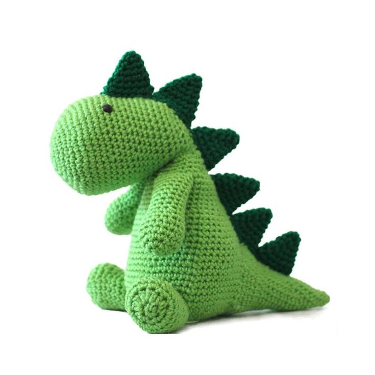 Greetings to Mr Squish-a-saurus! He is the most huggable and squishable crochet dinosaur&nbsp;around. He is easy to make and is about 12 inches tall.