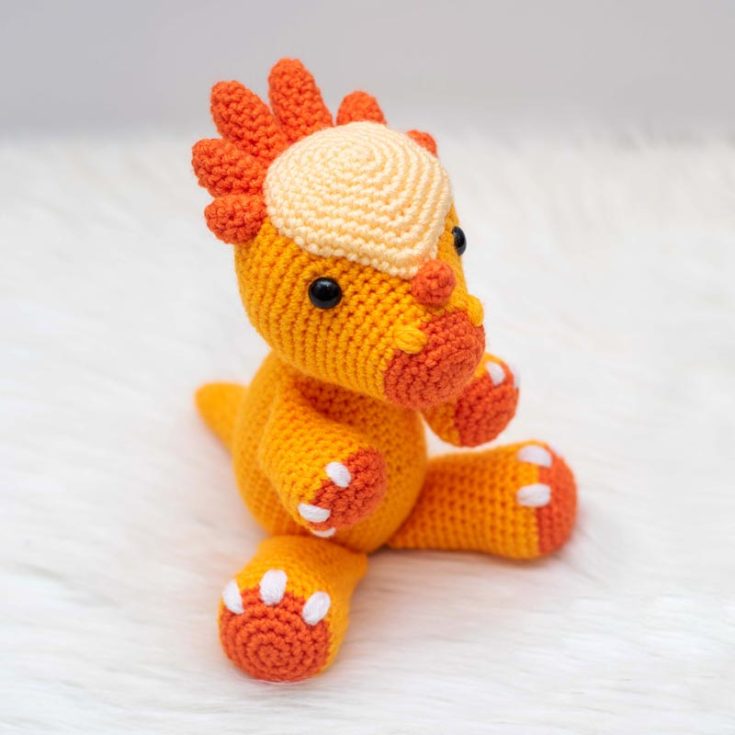 The Stygimoloch is&nbsp;a small, herbivorous dinosaur with large bony horns on the back of its head. This pattern is a detailed dino design that is suitable for intermediate crocheters, and if you're craving a fruity twist, modify this dino with the Strawberry Lemonade Stevie pattern!