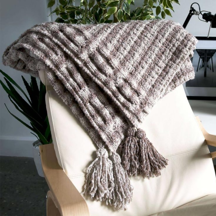 Simple, elegant, and calming to the eyes. This Textural Cable Knit design is made from soft, premium yarn and promises to keep you warm all night long! Whether you want to make it a gift or knit for yourself, this pattern is such a blast to make, and it&rsquo;s fit for intermediate knitters. The finished size is approximately 50&rdquo; x 55&rdquo;.