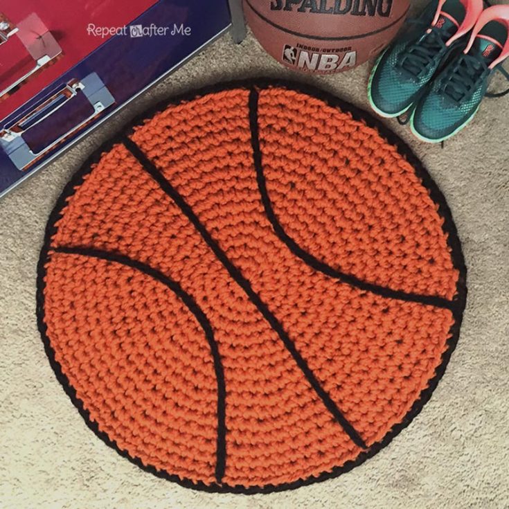 Have a kid that adores basketball? They would be ecstatic with this crochet basketball rug they can place in their room. It's super easy, using only the magic ring and single crochet!
