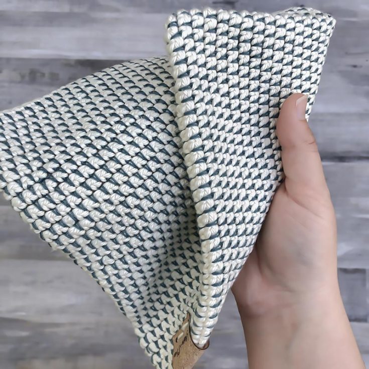 This lovely Mosaic Potholder is made using a combination of single crochets and spiked stitches. It's sleek, classy, and chic! This crochet potholder design is also relatively easy, and with easy-to-follow instructions, you'll be able to make this 7.75" x 7.75" potholder in no time.