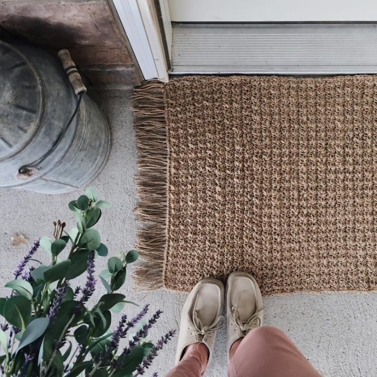 Did you know you can make a rug out of jute? It gives your rug such a lovely rustic look! It is rough to work with as it will rub on your hands and can wear out your wrists. But the result is so worth it!