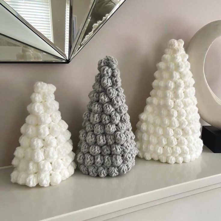 They say the best things come in threes! Well, this Christmas tree trio can easily be made using the bobble stitch, giving them a puffed-up 3D feel while looking so cute! This pattern comes with instructions for three sizes.