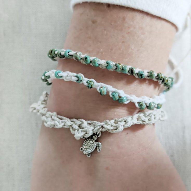 Embellish these simple crochet bracelets with various beads of different colors to suit different occasions. There are three versions of the crochet beaded bracelets; you only need to know the chain, single crochet, and treble crochet.