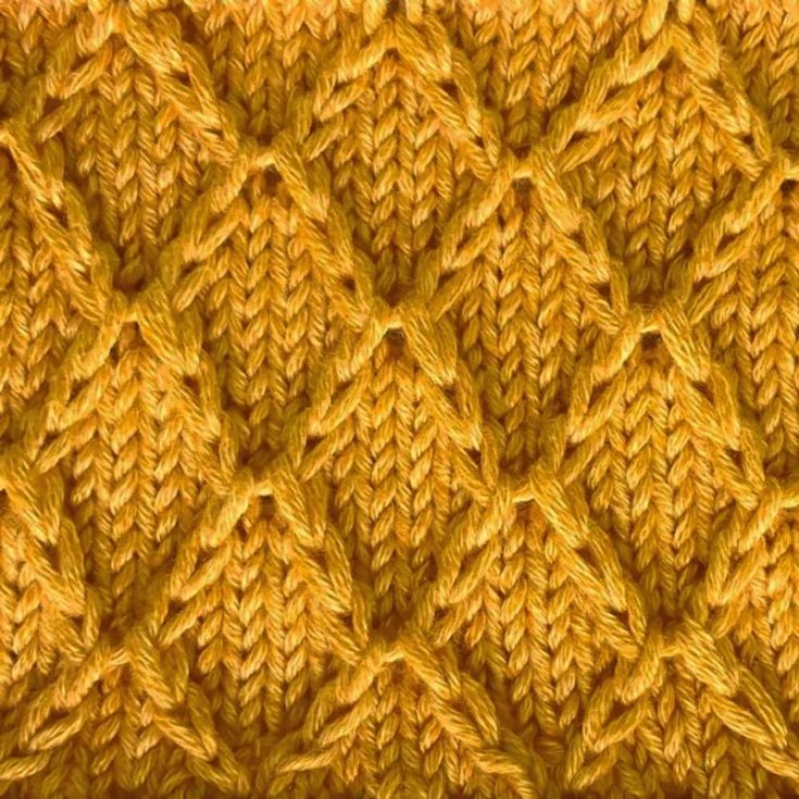 Let&rsquo;s move on to the 12 and more row repeat knitting stitches. The Diamond Lattice Stitch pattern is a 12-row repeat design that is great for beginners, and it is a gorgeous textured stitch; it&rsquo;s pretty easy to make and features cable stitches to create diamond-shaped motifs.
