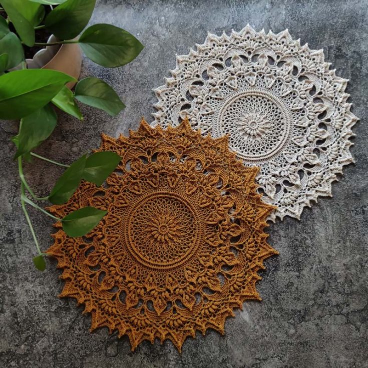 This has got to be one of our personal favorites because of how gorgeous and intricate each stitch looks! It's definitely a textured and patterned crochet doily, and you'll get your hands on the step-by-step photo tutorial for a reasonable price.