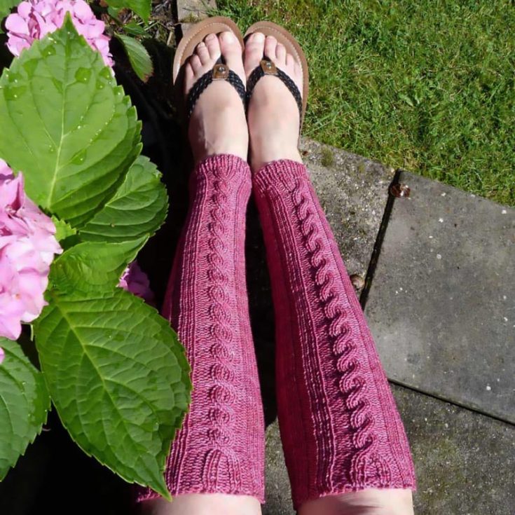 Here's a stretchy, comfy, and visually appealing pattern by Knotions. The Lavender Leg Warmers feature rubbing and interesting cable stitches, and it's an easy-to-remember 8-row repeat. Learn how to make it by clicking the link below.&nbsp; Size: 14" circumference x 14" long