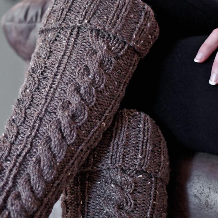 Knit yourself this Worsted Cable Leg Warmers design that is so irresistible. It's an advanced beginner knit project that is knitted in the round and features knits, purls, and cable stitches. It's available in two sizes.&nbsp; Size: S/M 13" - 15" calf circumference M/L 15" - 17" calf circumference