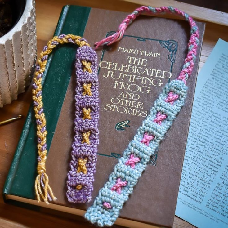 This lovely design has an extra element, making this book marker stand out with the threaded cross stitches. Have fun with this beginner-friendly pattern. Feel free to customize and experiment with your favorite color palette for personalization.