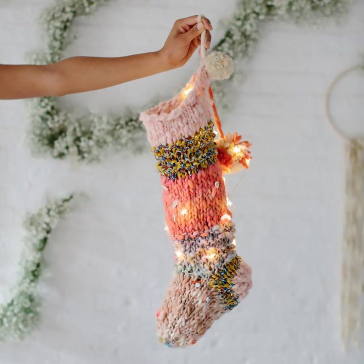 If you&rsquo;re looking to use up your scrap yarns, give this pattern a chance! Add a little sparkle and sprinkle happiness on your holiday mantle this season. It&rsquo;s an intermediate knit project; the finished size is 6.5&rdquo; wide and 20&rdquo; long.&nbsp;
