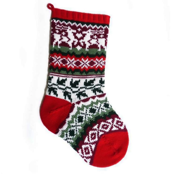 Get into the holiday spirit with this inexpensive stocking pattern catered to intermediate knitters. It&rsquo;s a modern-shaped stocking that features bright and vivid shades for a holiday and includes Christmas motifs.
