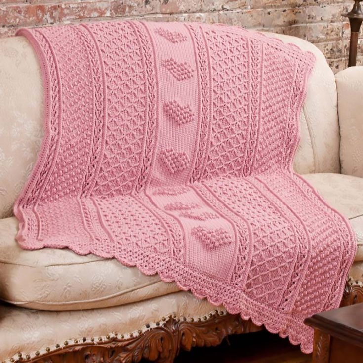 Lover girl or boy at heart? Or are you simply looking for a blanket to show your love and affection? This is a lovely crochet afghan pattern with hearts that will make for a fantastic gift.