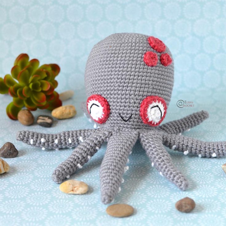 Carolina's tentacles feature a playful, textured design created using the simple French knot embroidery technique. This beginner-friendly pattern results in a finished piece measuring about 4&rdquo; x 3&rdquo;.